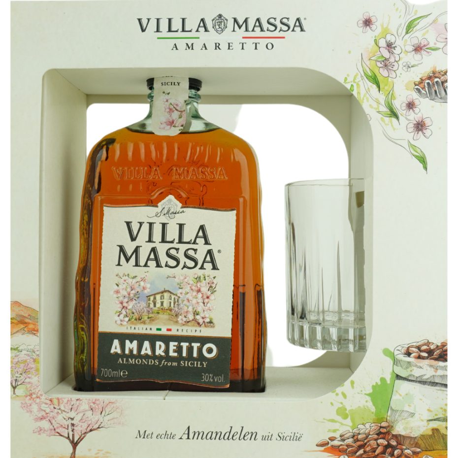 Villa Massa Amaretto + 1 Glass